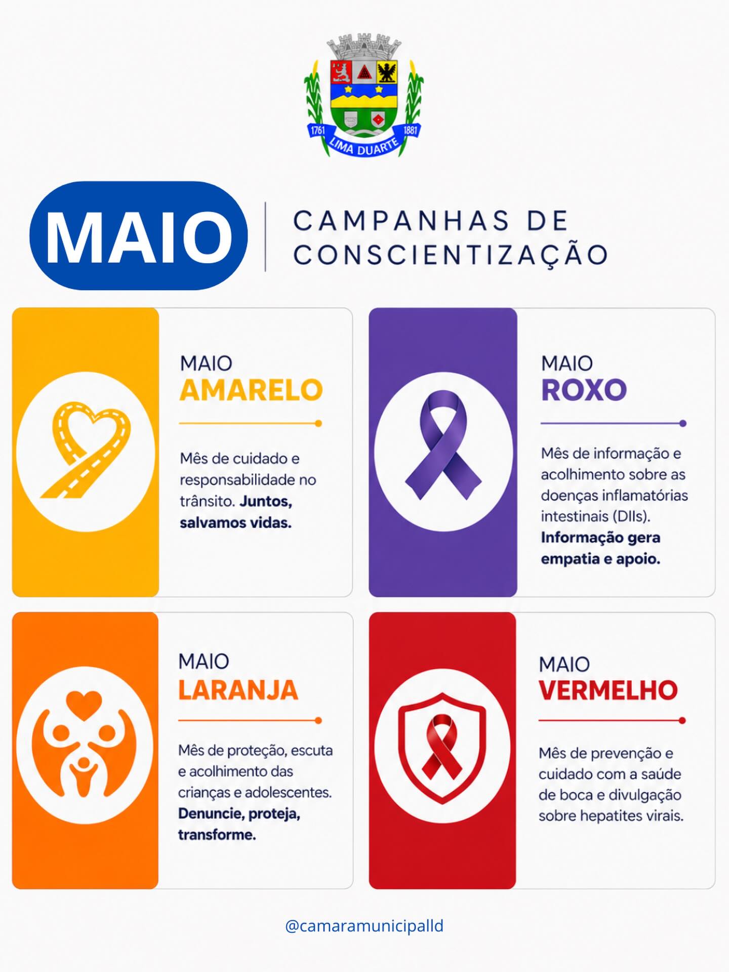MARÇO AMARELO, AZUL MARINHO E LILÁS