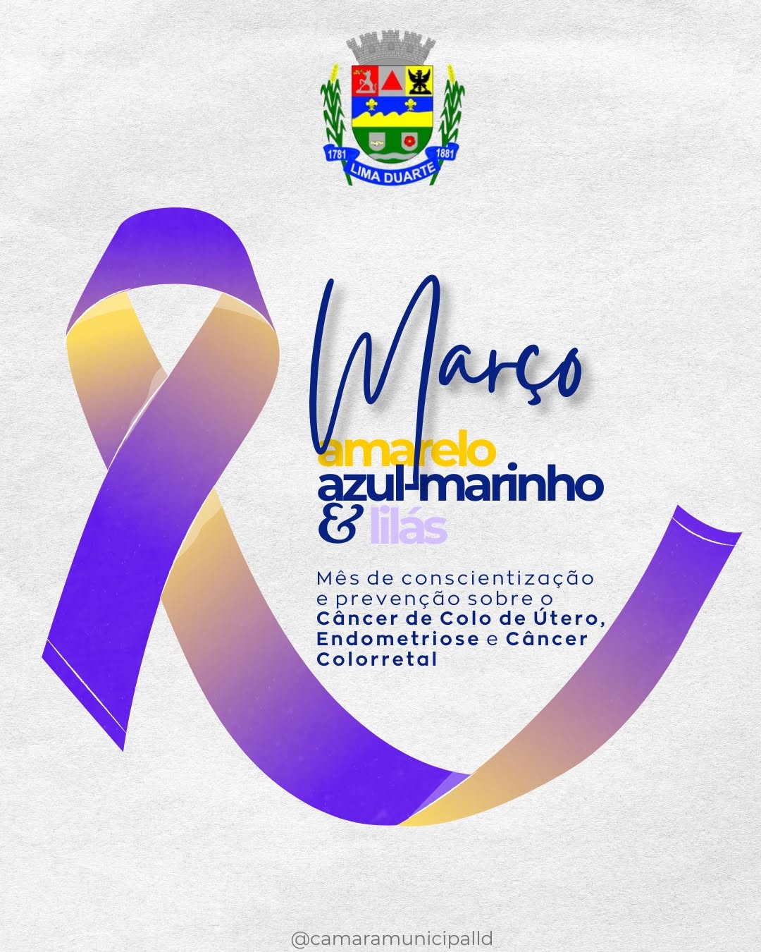 MARÇO AMARELO, AZUL MARINHO E LILÁS