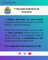 1° REUNIÃO ORDINÁRIA DE FEVEREIRO