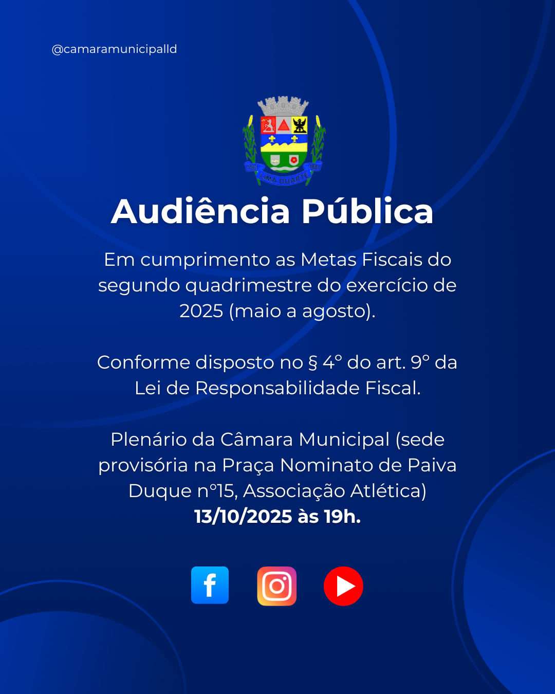 Audiência Pública da Câmara Municipal de Lima Duarte