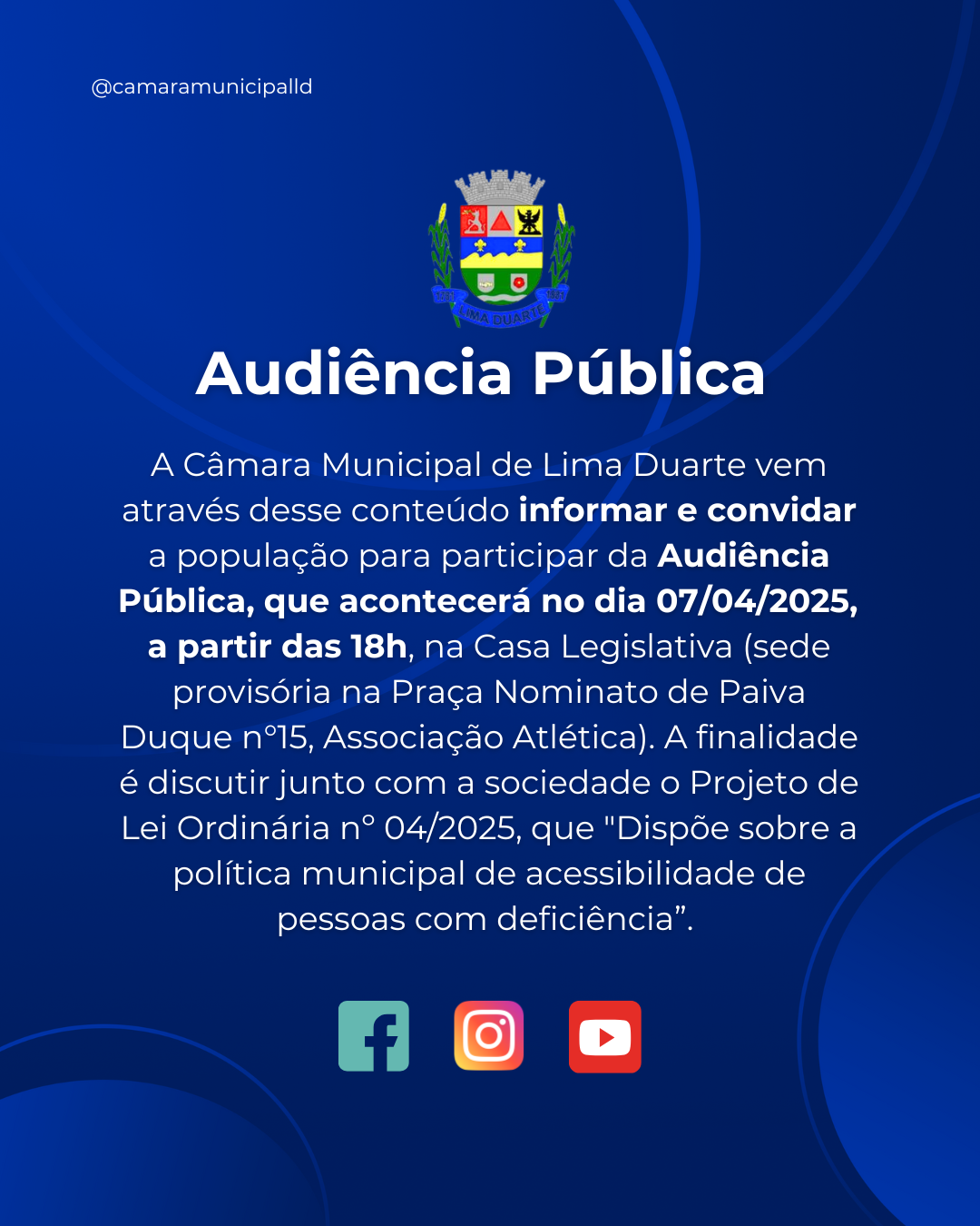 Audiência Pública na Câmara Municipal de Lima Duarte