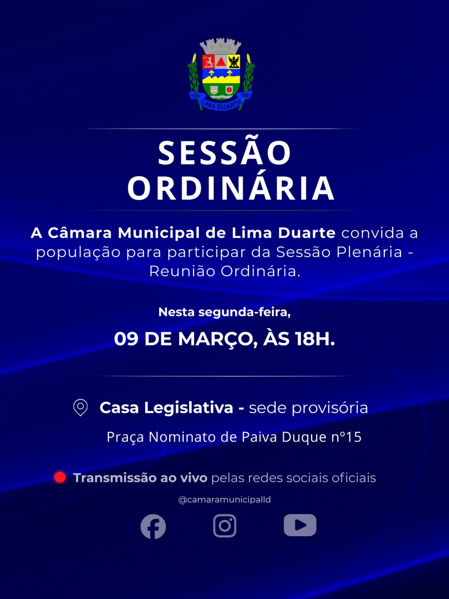 AVISO DE SESSÃO ORDINÁRIA