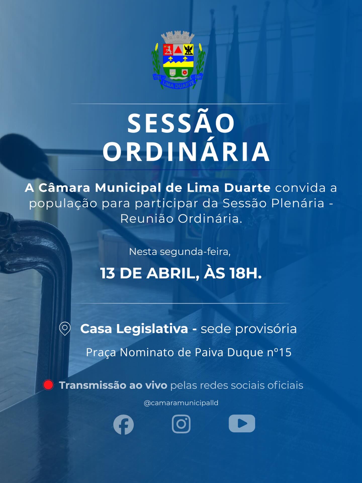AVISO DE SESSÃO ORDINÁRIA