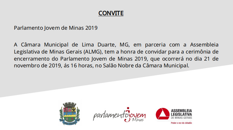 Cerimônia de encerramento do Parlamento Jovem