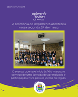 Cerimônia de lançamento do projeto Parlamento Jovem de Minas 2025.