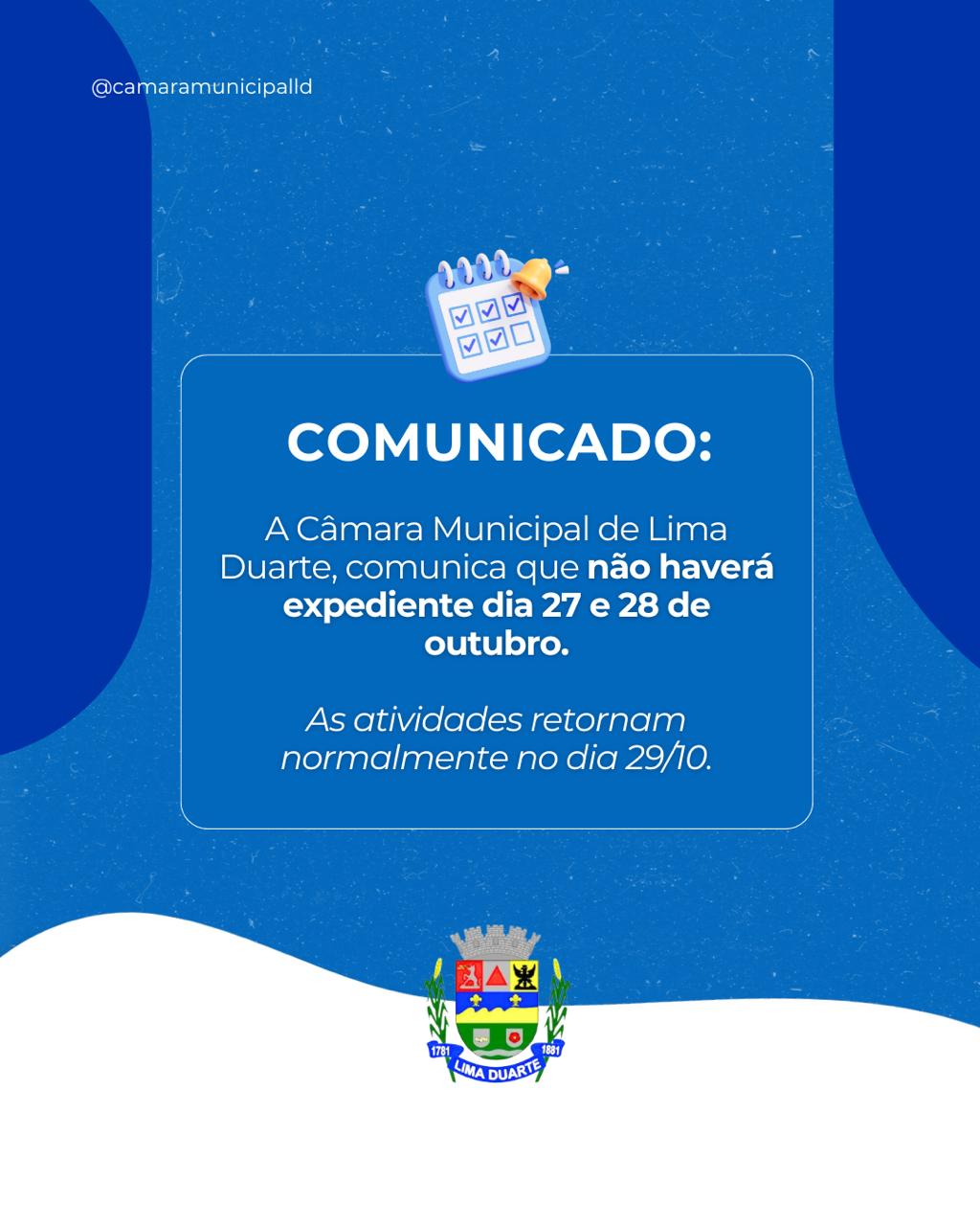 Comunicado de suspensão de expediente