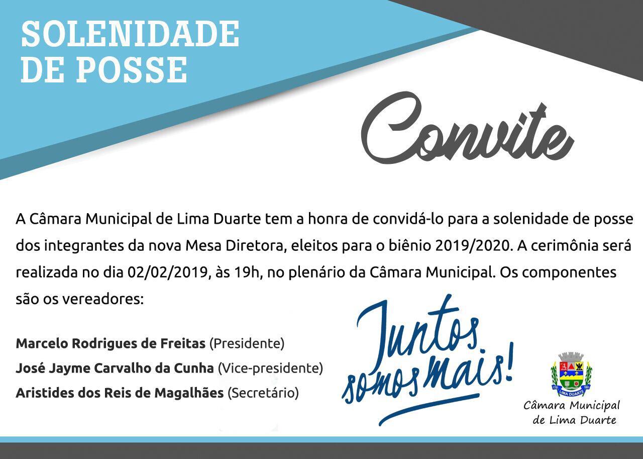 CONVITE- POSSE DA MESA DIRETORA 2019/2020