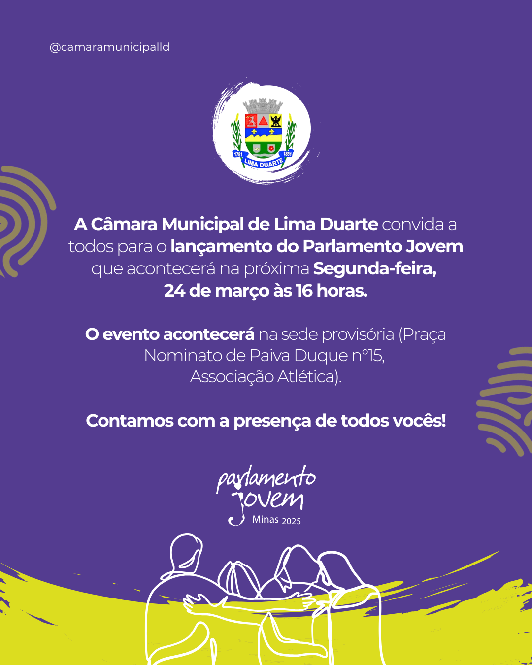 É nesta segunda, 24/03 o Lançamento do Parlamento Jovem!