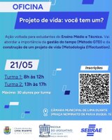 OFICINA PROJETO DE VIDA: VOCÊ TEM UM?