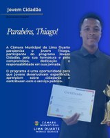 PARABÉNS THIAGO - JOVEM CIDADÃO