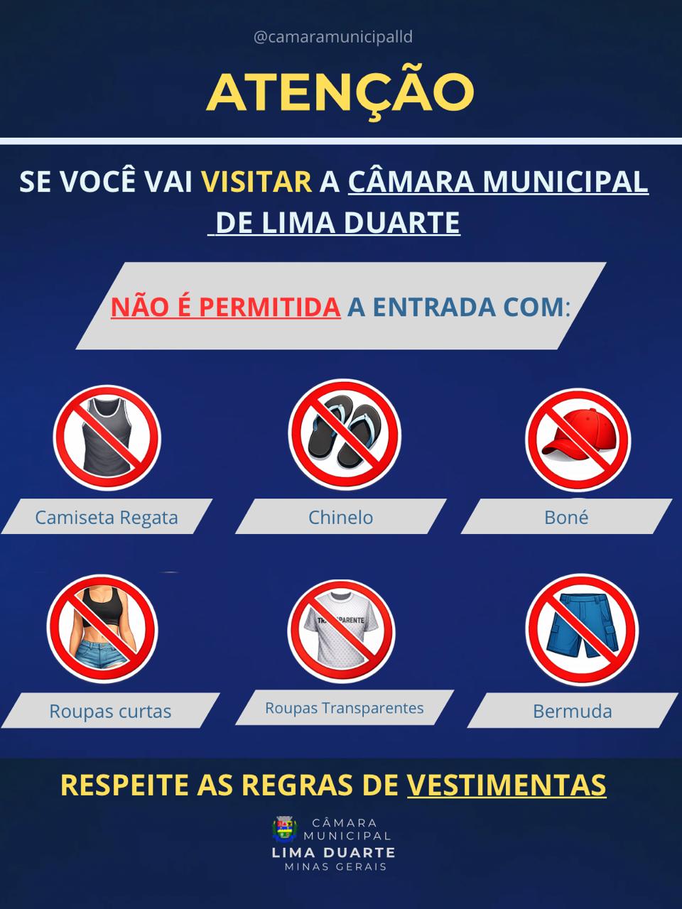 REGRAS DE VESTIMENTAS