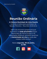 Reunião Ordinária da Câmara Municipal de Lima Duarte.