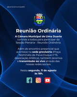 Reunião Ordinária da Câmara Municipal de Lima Duarte